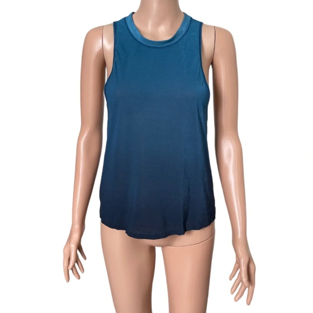 NEW Lululemon Chase Me Tank Vertical Ombre Pre wheeze Tank Whirlpool Jaded